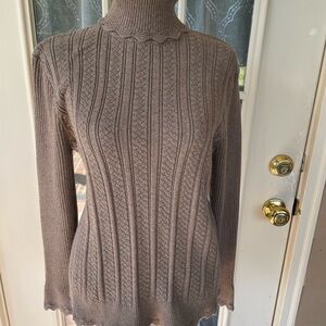 Jeanne Pierre Light Brown Knit Sweater
